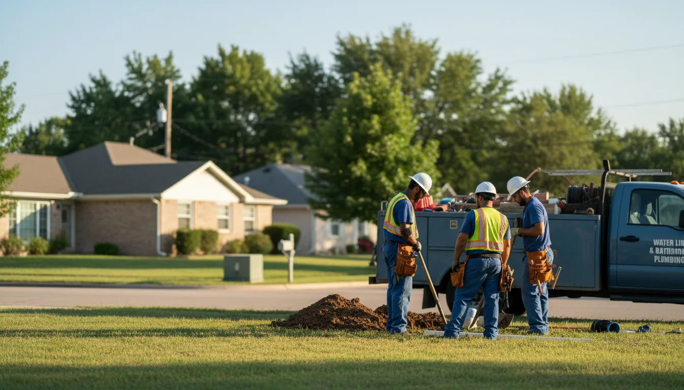 Residential water line and bathroom plumbing service in Tina, MO